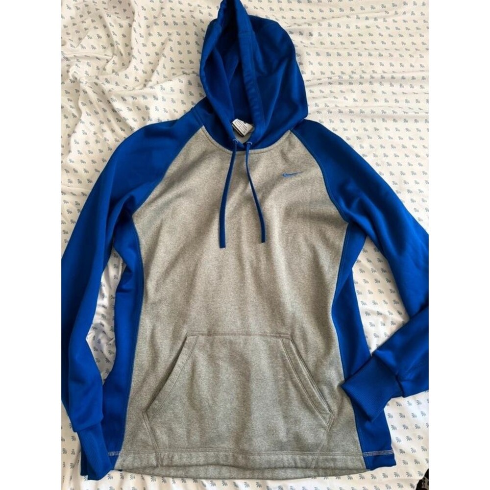 Blue and Grey Nike Therma Fit Hoodie